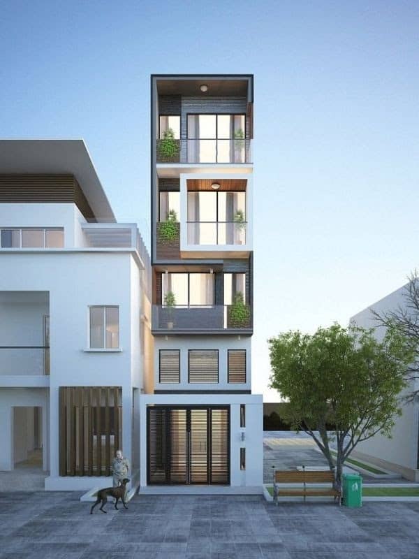 Mặt tiền nhà phố 5m 5 tầng
