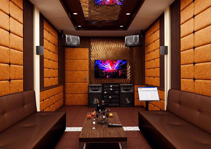 Mẫu nhà 3 tầng mặt tiền 8m hiện đại - Phòng karaoke gia đình