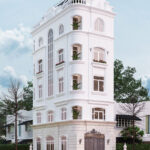 Giải pháp thiết kế nhà 5 tầng tân cổ điển 6x25m – Mini hotel hiện đại tại Đông Anh năm 2025