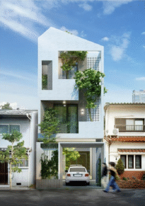 Read more about the article Tư vấn thiết kế mẫu nhà hiện đại 3 tầng mặt tiền 5m tại Hoàng Mai, Hà Nội