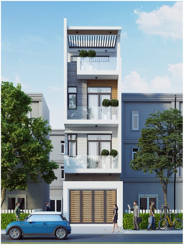 Mặt tiền nhà phố 5m 4 tầng