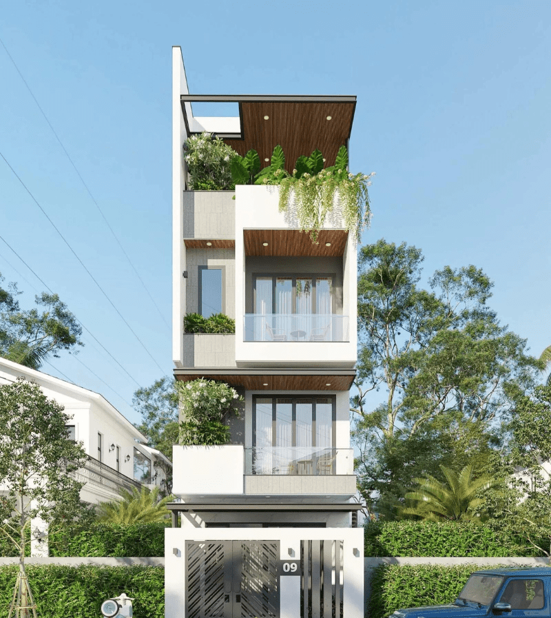 Nhà phố 4 tầng hiện đại