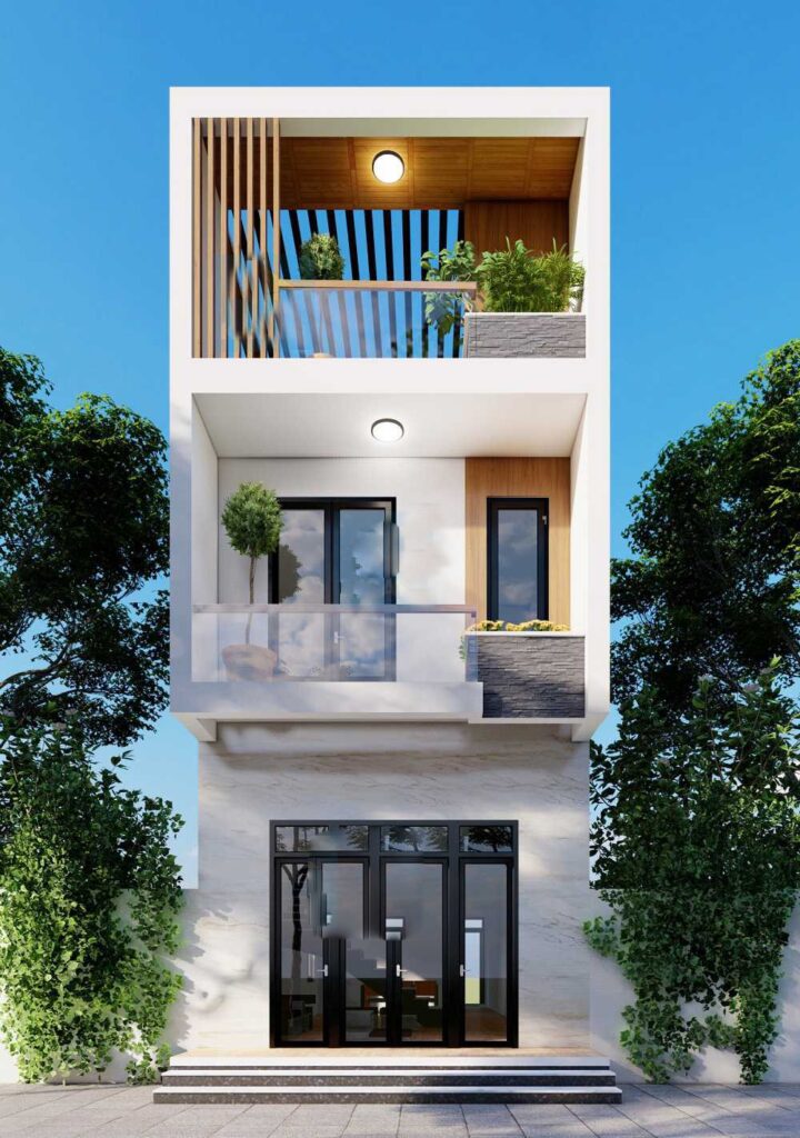 Mẫu nhà 3 tầng đẹp ở nông thôn