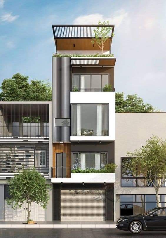 Mặt tiền nhà phố 5m 5 tầng
