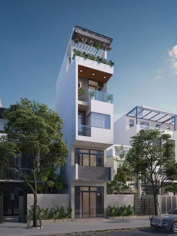 Mặt tiền nhà phố 5m 5 tầng