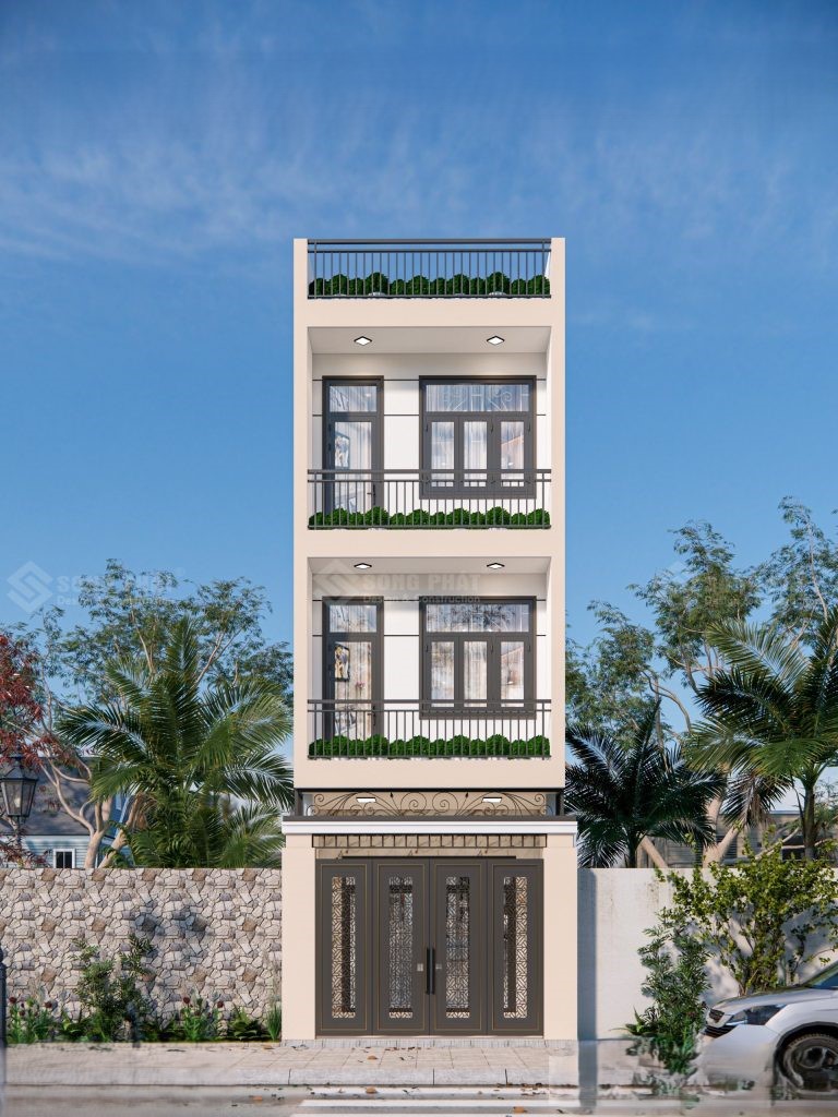 4x16m mẫu nhà ống đẹp 3 tầng 4m