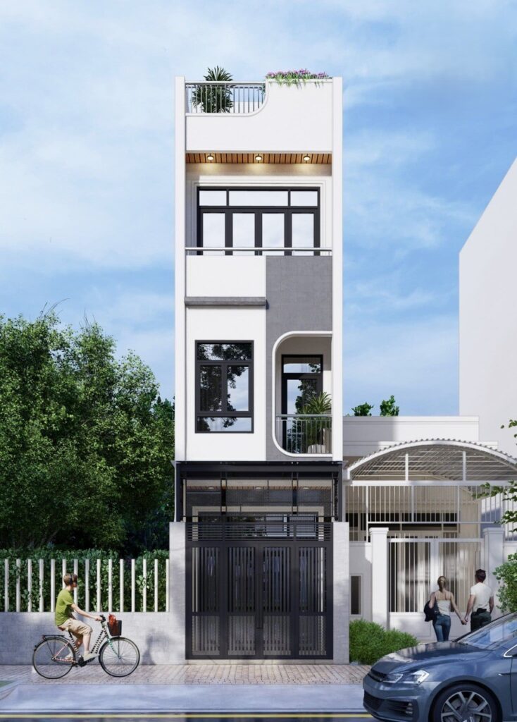 4x16m mẫu nhà ống đẹp 3 tầng 4m