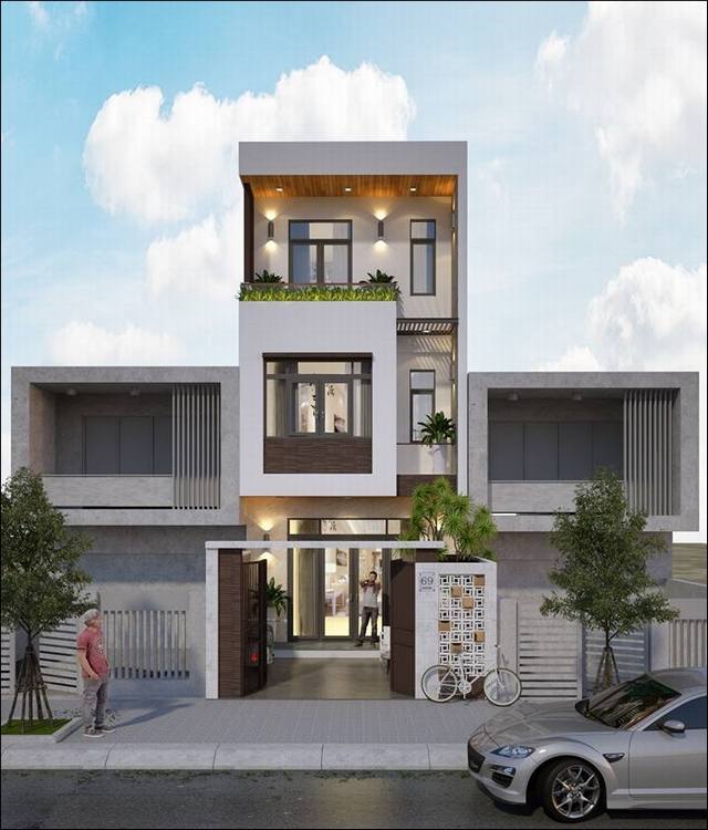 Mẫu mặt tiền nhà phố 5m 3 tầng
