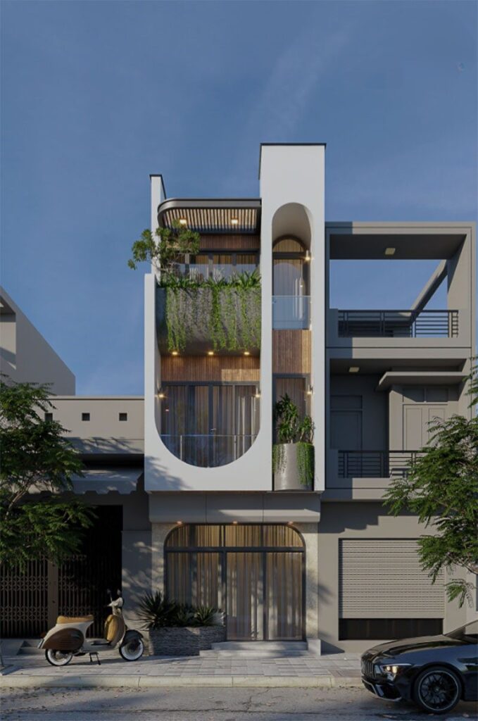Mặt tiền nhà ống 3 tầng