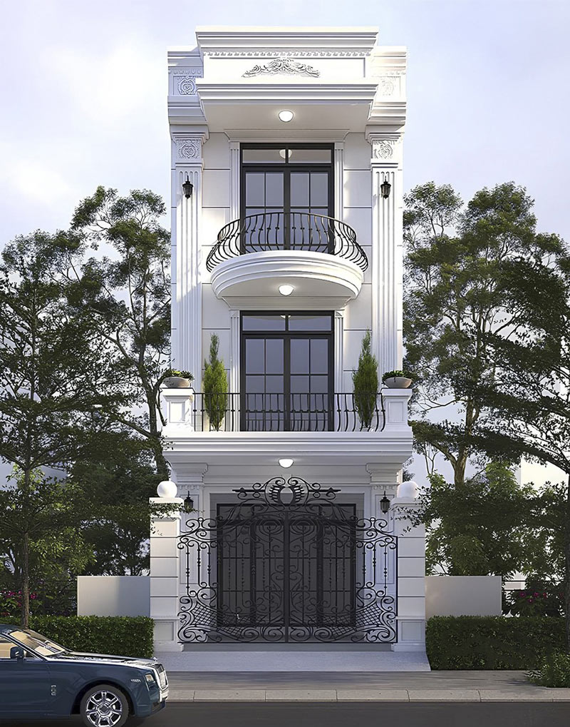 Mẫu nhà mặt tiền 7m 3 tầng