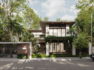Read more about the article Tư vấn thiết kế mẫu biệt thự 2 tầng 1 tum 18x12m hướng Đông Nam – Giải pháp kiến trúc, công năng, phong thủy và cây xanh hài hòa năm 2025