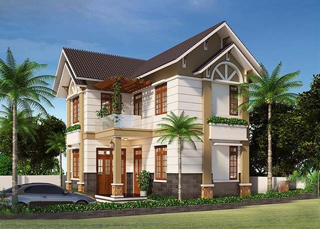 Mẫu nhà 2 tầng đẹp ở nông thôn 05