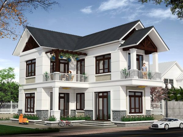 Mẫu nhà 2 tầng đẹp ở nông thôn 09