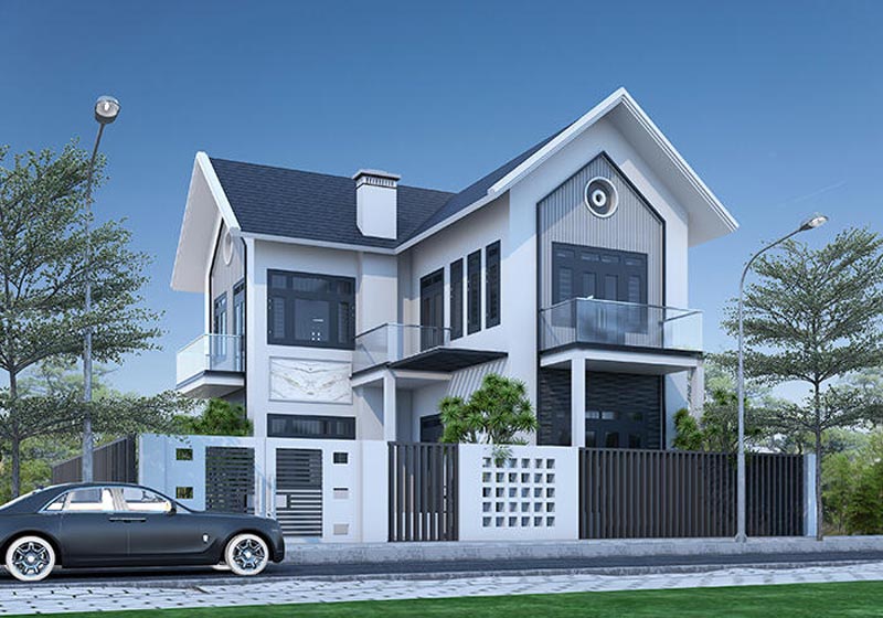 Mẫu nhà 2 tầng hiện đại 04