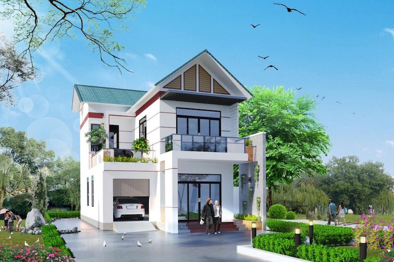 Mẫu nhà 2 tầng hiện đại 05