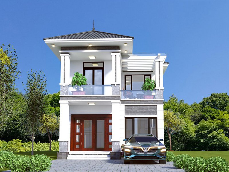 Mẫu nhà 2 tầng hiện đại 07