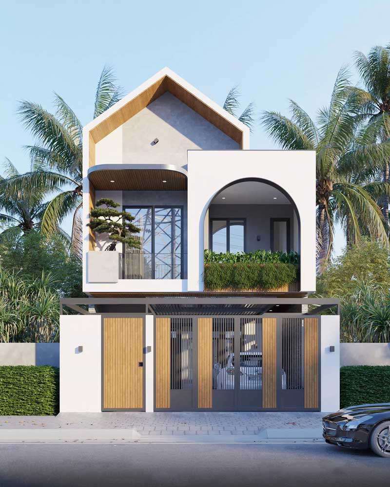 Mẫu nhà 2 tầng hiện đại 08
