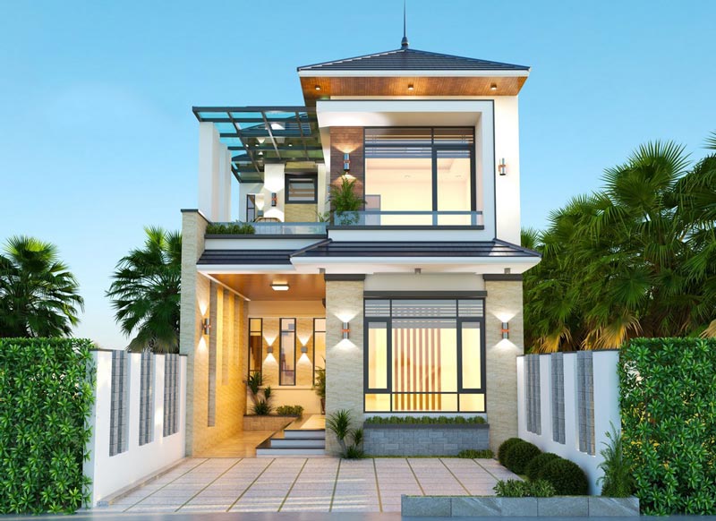 Mẫu nhà 2 tầng hiện đại 11