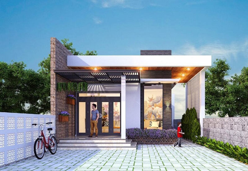 Mẫu nhà cấp 4 hiện đại_mái bằng