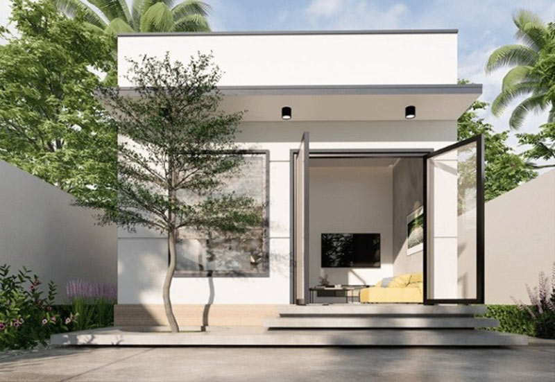 Mẫu nhà cấp 4 hiện đại_mái bằng