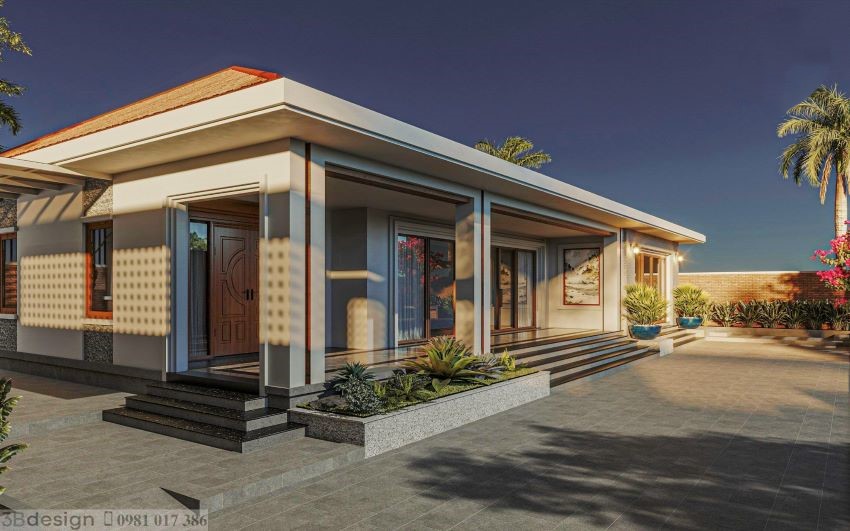 Mẫu nhà cấp 4 hiện đại_mái nhật