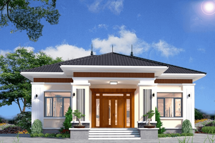 Mẫu nhà cấp 4 hiện đại_mái nhật