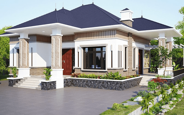 Mẫu nhà cấp 4 hiện đại_mái nhật