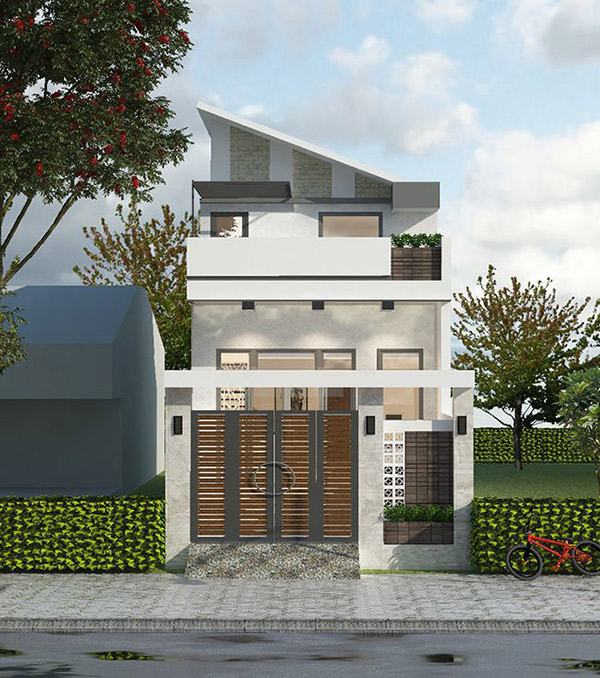 Mẫu nhà cấp 4 hiện đại có gác lửng