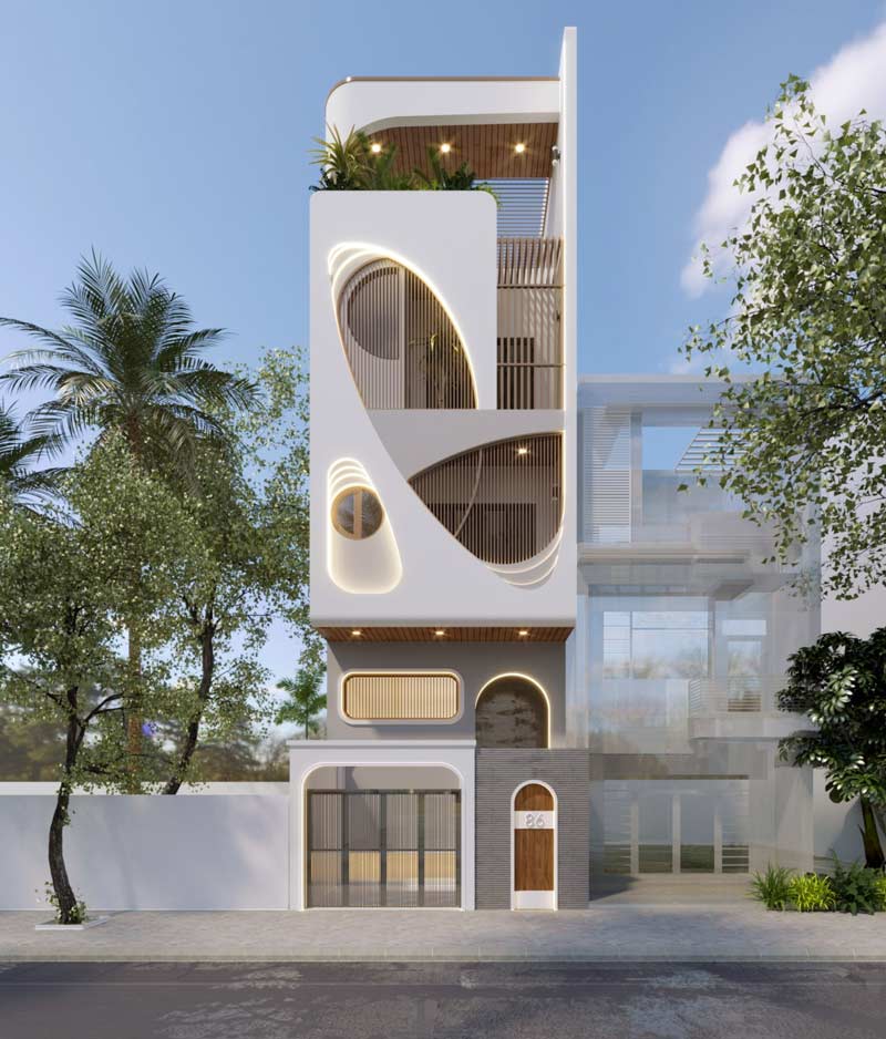 Mẫu thiết kế nhà phố 4 tầng năm 2026