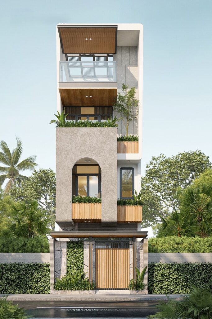 Mẫu thiết kế nhà phố 4 tầng năm 2026