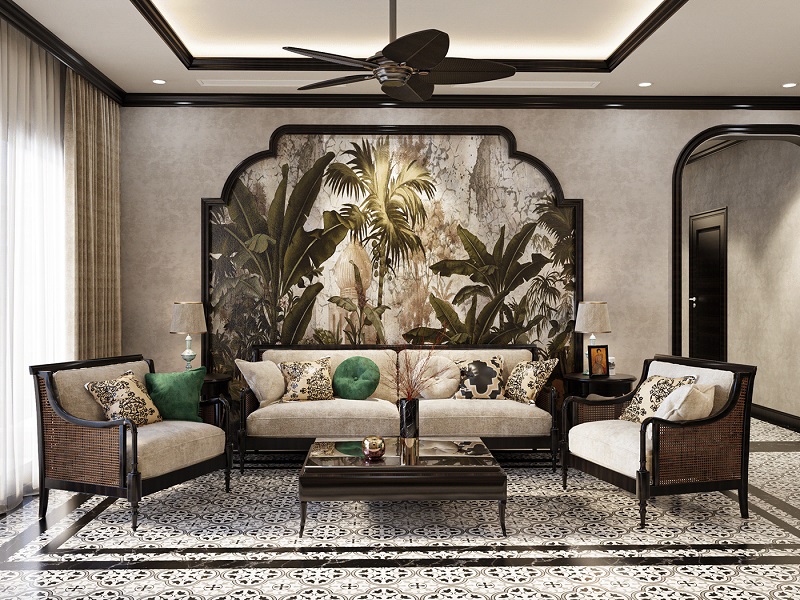 Nội thất nhà phố phong cách Đông Dương (Indochine)